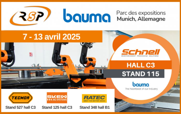 RSP sera présent au salon BAUMA 2025 avec Schnell Stand 115 - Hall C3